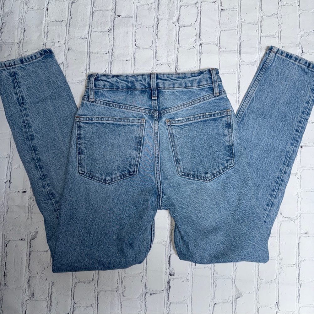 Zara Light Blue Distressed Denim Jeans - Picture 3 of 4